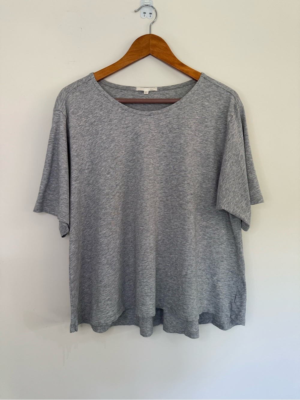Skin Worldwide Heather Gray Relaxed Crewneck Tee Luxury Loungewear Top Size 4/XL